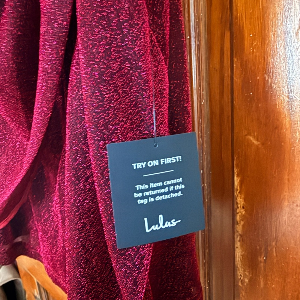 Lulu's Red Sparkle Mini Dress - Picture 3 of 6